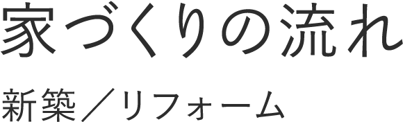 家づくりの流れ 新築/リフォーム